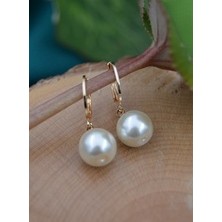 Stoneage 12 mm Incili Küpe - Beyaz -