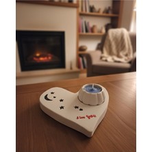 Ferdali Kalp Tasarımlı Dekoratif Mumluk ve Tealight Mum Seti