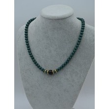 Çek Kristali ve Oniks Kolye - Yesil - Stoneage