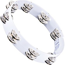 Orevio Percussion HTT10WH Stainless Steel Jingle 2-Rows 10 Inç Tour Tamburin (Beyaz)