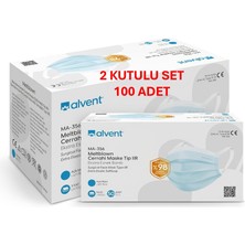 Alvent Medikal Maske 2 Paketlik Set