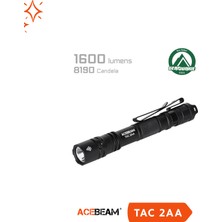 Acebeam Tac 2AA 1600 Lümen Usb-C Şarjlı Aa Uyumlu Edc Fener