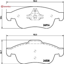 Ön Fren Balatası Megane Iıı 09 Scenıc Iıı 09 Fluence 10 Duster 10 Lodgy 12 Captur I 13 1.5 Dcı 1.6 1 Brembo 410A12582R/ 410600379R/ 410605961R