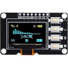 Orevio 0.96 Inç OLED Grafik LCD Ekran Modülü; I2C SSD1315,128X64,4 Butonlu, Sarı-Mavi