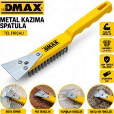 Futax 12 ADET 2IN1 ÇELİK TEL FIRÇA - METAL KAZIMA SPATULA 270MM (5690)