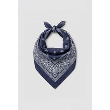 Orevio Unisex Etnik Desenli Bandana Lacivert