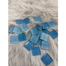 Karsan Mozaik Sanatsal Kristal Mozaik Ks-34 23X23MM Çizgili Hawai Mavi (250GR)
