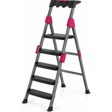 My Best Store 4+1 Basamaklı Metal Merdiven 150KG.TAŞIMA (4887)