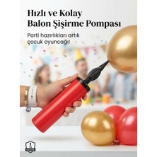 Partyora Pratik Tekli Kırmızı Balon Şişirme Pompası