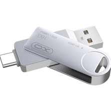 Orevio DK03 Type-C Otg USB Bellek; Yüksek Hızlı Okuma/yazma, USB 3.0 ve Type-C, Metal Alaşım, Döner Tasarım, Anti-X-Ray, Anti Manyetik, Sıcaklığa Dayanıklı, Gümüş (64, Gb)