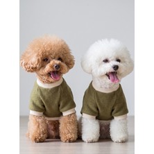 Kemique Natura Köpek Polar Sweatshirt | Kapüşonsuz Yumuşak Polar Köpek Kıyafeti | Nefti Yeşil