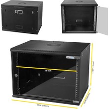 Orevio 9u Duvar Tipi Soft Serisi Network Server Kabinet; 400 mm Derinlik, Server Rack Kabinet Muhafazası, 4 mm Temperli Darbelere Karşı Dayanıklı Ön Cam Panel, It Ekipmanları Muhafaza Kabini