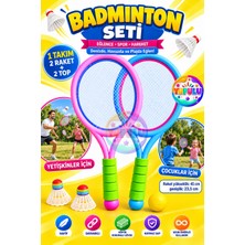 Yupulu Badminton Seti | Köpük Raketi Hafif ve Rekli | 2 Raket + 1 Köpük Top + 1 Badminton | Topu Eğlence Dolu Set