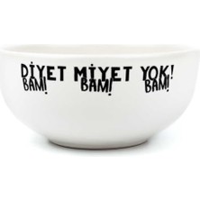 Orevio “diyet Miyet Yok!” Krem Seramik Kase