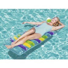 Bestway Deluxe Şişme Konforlu Dinlenme Şezlongu - Büyük Lux Deniz Yatağı - Delux Lounge Deniz Yatağı - Şişme Havuz Şezlongu - Lux Dinlenme Şezlongu 185X69 Cm.