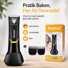 Kemei Kemeı Vücut Tıraş Makinesi "45 Dakikadan Fazla Kablosuz Bakım"