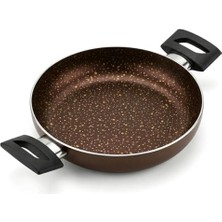 Orevio Domino 20 cm Sahan Çikolata Kahve Gold Mastik Yapışmaz Kahvaltılık Sahan