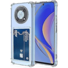 Teknomoda Honor X9A Kılıf Kartlıklı Anti Şok Korumalı Şeffaf Silikon