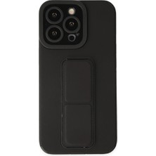 Apple iPhone 13 Pro Max Kılıf Mega Standlı Silikon - Siyah