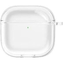 Orevio Airpods 4 Uyumlu Airbag 40 Şeffaf Dilimli Silikon Kılıf, Renkli Kenarlı