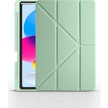 Orevio Kılıf; iPad A16 11 Inç 2025 10. Nesil 10.9, Kalem Bölmeli, Arkası Silikon, Standlı, Uyku Modlu, Açık Yeşil