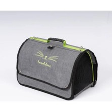 Orevio Flybag Perdeli Plastik Fileli Kedi ve Köpek Havayolu Taşıma Çantası, Gri