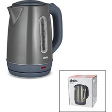 Go İthalat Gri Çelik Kettle Su Isıtıcısı Kablosuz Kullanım 1.8lt 360 Derece Dönebilme Otomatik Kapanma SK-8031 (784)