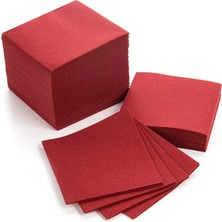 NapkinStore Bordo Kokteyl Kumaş Dokulu Peçete 50 Adet