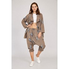 Boho Şalvar Pantolon Asimetrik Ceket Takım