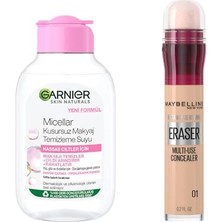 Orevio Micellar Kusursuz Makyaj Temizleme Suyu (100 Ml) ve Instant Anti Age Eraser Kapatıcı, 01 Light, 6.8 ml