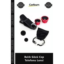 Carlburn Özel Üretim Profesyonel Makro Geniş Açı Üçlü Set Mandallı Taşınabilir Balık Gözü Cep Telefonu Lensi