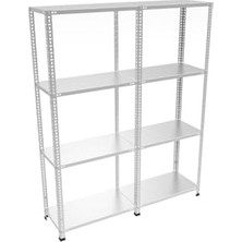 Orevio 4 Katlı Duble Galvaniz Çelik Raf, 43X150-100 Cm, 1.00 mm