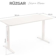 Prime Rüzgar Çalışma Masası Beyaz (140X60)