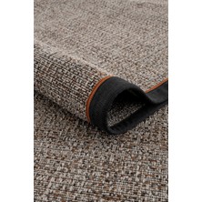 Veja Home Sahara Kumaş Bordürlü Sisal Gri Multi Siyah Turuncu Toz Yapmaz Kolay Silinir Halı ve Yolluk B3811F