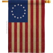Breeze - Betsy Ross Americana - Günlük Tarihi Izlenimler Dekoratif Dikey Ev Bayrağı 71 cm x 101 cm Abd'de Basılmıştır