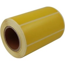 Prime Sarı Zemin Baskılı Kuşe Etiket 100MM x 30MM Ruloda 500 Adet 40MM Çapında Barkod Yazıcı Etiketi