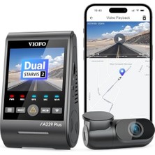 Orevio A229 Plus 2 Kameralı Ön+Arka 2k+2k Hdr Sony Starvis 2 Sensörlü Wi-Fi Gps'li Araç Kamerası