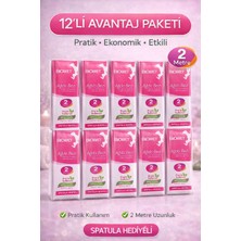 Birsence Biowet Ağda Bezi 2 Metre Spatula Hediyeli Epilasyon Bezi Dayanıklı Tüy Dökme Bezi 12 Paket