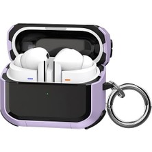 Orevio Samsung Galaxy Buds 3 Pro, Buds 3 ve Buds 3 Fe ile Uyumlu Darbelere Karşı Ultra Güçlü Çift Renkli Sert Kenarlı Mat Silikon Kılıf, Lila (Galaxy Buds 3 Pro/3/3 Fe)