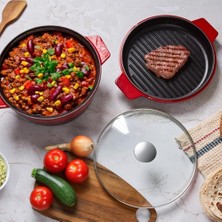 Orevio Duo Cast Iron Tencere Kırmızı 20 cm