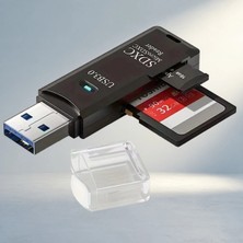 Meks Hızlı Veri Aktarımı Için 2in1 USB 3.0 Kart Okuyucu Adaptör