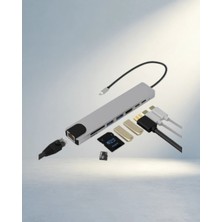 Meks Fonksiyonel Type C Hub USB HDMI Ethernet Kart Okuyucu