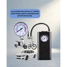 Meks Yeni Nesil Elektrikli Kompresör 20 cm Hortum ile Motosiklet ve Bisiklet Için