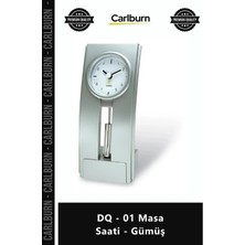 Carlburn Özel Üretim Dekoratif Metal Ofis Hediyelik Şık Modern Tasarım Aksesuar Dq 01 Masa Saati Gümüş