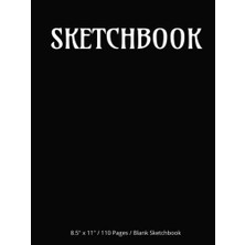 Orevio Simple, Hardcover To Protect Drawings, Black Sketchbook With 100+ Pages Of Fun! All Pages Are Blank With A Page Number At The Bottom, Great For Doodling, Drawing, Markers, Crayons, ... 8.5"X11"