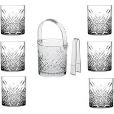 Prime Viski Bardağı ve Buz Kovası Set 6 Kişilik 86985859685854458AYBABASTORE
