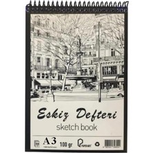 Orevio Eskiz Defteri A3 Spralli 50 Yaprak 1 Adet 100 G 297X420 mm Sketch Book Üstten Açılmalı Ezkiz Defteri
