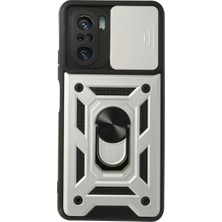 Xiaomi Poco F3 Kılıf Pars Lens Yüzüklü Silikon - Gümüş