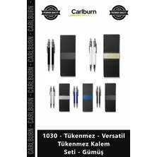 Carlburn Özel Üretim Kurumsal Logo Baskılı Şık Hediye 1030 Tükenmez Versatil Tükenmez Kalem Seti Gümüş