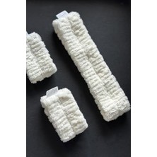 Mikrofiber Saç Bandı ve Bileklik Seti, Yumuşak Beyaz, Yüz Yıkama ve Makyaj Için, Kırmızı Keseli, 4 Parça